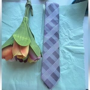 Calvin Klein Men's Silk Blend Tie ~ Green ~ Plaids & Checks ~ NEW MSRP $69.50